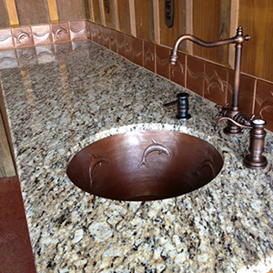 copper bar sinks and copper prep sinks